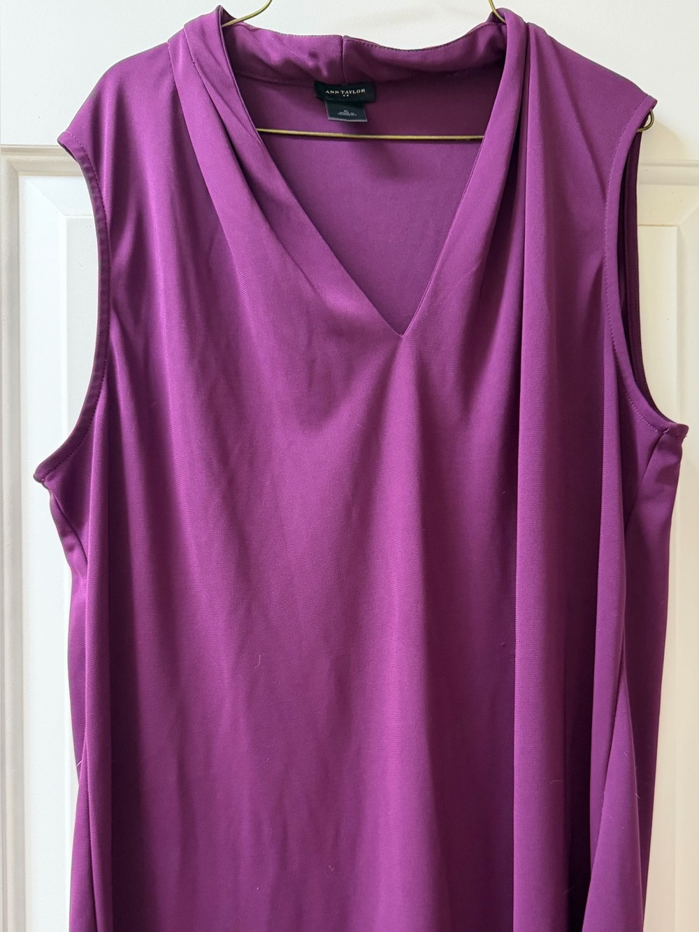 Ann Taylor Sleeveless V-Neck Top in plum purple XL